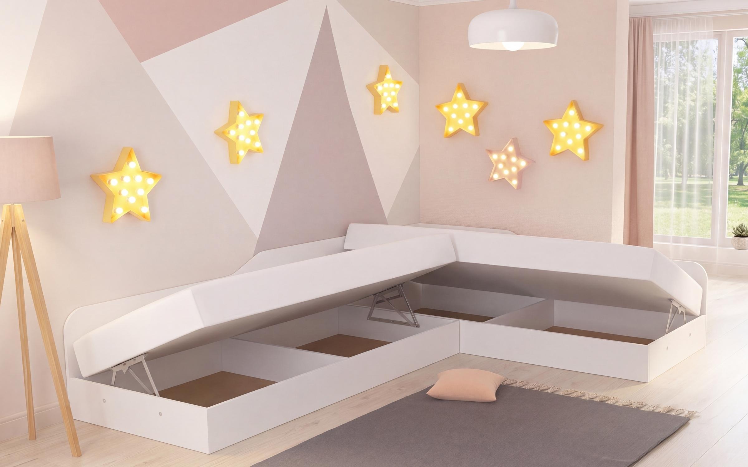 Corner beds 82/190 Valens, white  3